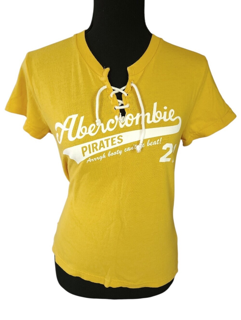 Y2K 2010s Preppy Abercrombie and Fitch Lace Up Top Sz L
